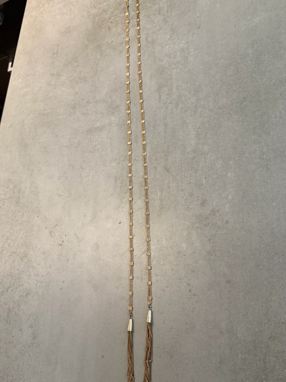 Vintage Gold Long Multi-Strand Tassel Necklace